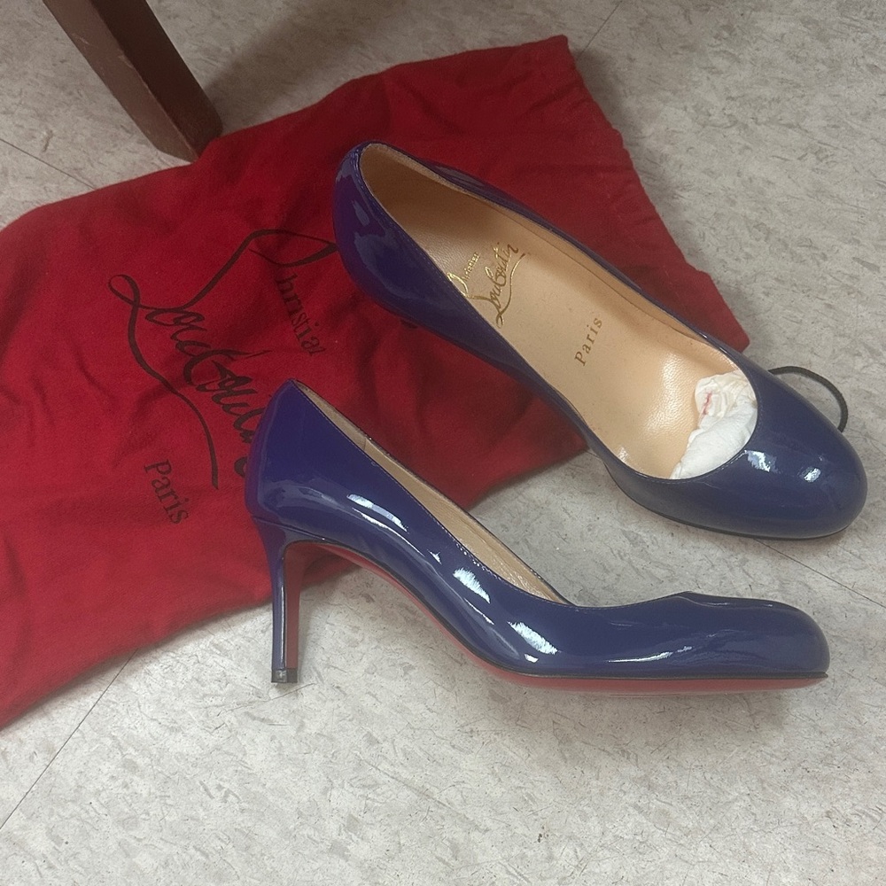 Christian Louboutin Glossy Navy Heels